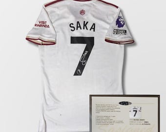 Bukayo Saka SIGNED Arsenal 2025/26 Third Shirt Jersey + COA | Football Gift