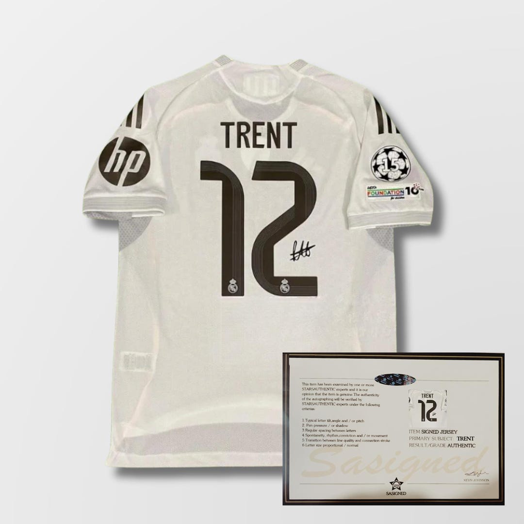 Trent Alexander-Arnold 直筆サイン入りユニフォーム 額装 Trent Alexander-arnold Real Madrid 25/26 Signed Shirt +