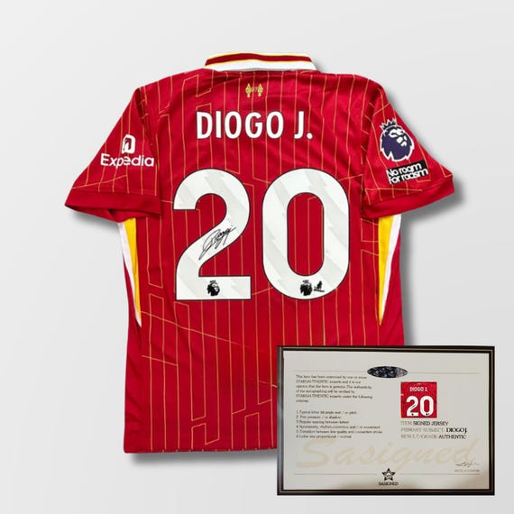 Diogo Jota Liverpool 24/25 Signed Shirt + Certificate (see