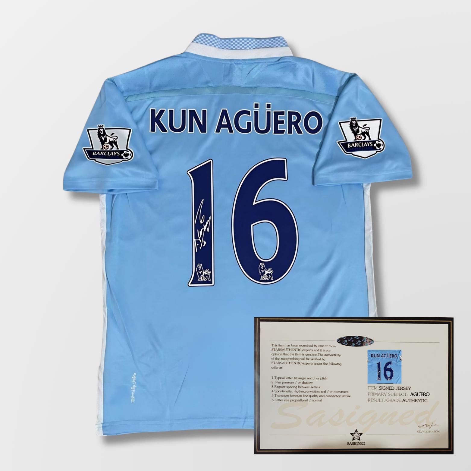 Sergio Agüero Manchester City 2011/12 Signed Shirt + Certificate