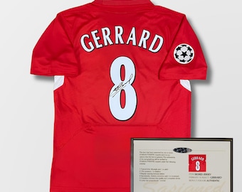 Steven Gerrard Hand Signed Liverpool 2005 ISTANBUL #8 Shirt in