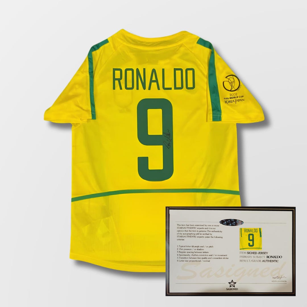 Ronaldo Nazario Brazil 2002 World Cup Signed Shirt + Certificate