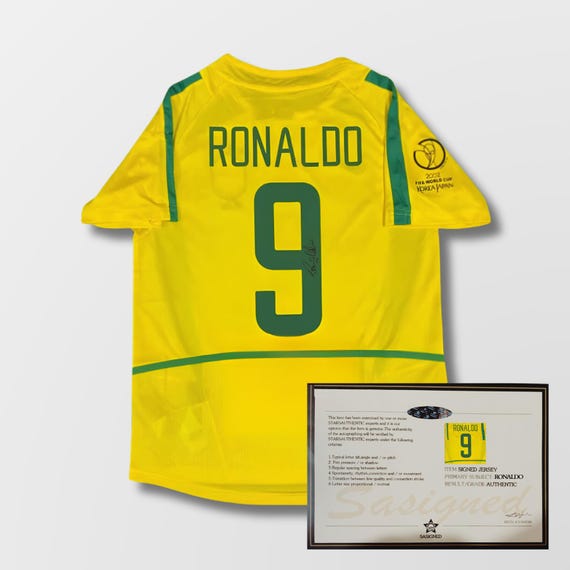 Ronaldo Nazario Brazil 2002 World Cup Signed Shirt + Certificate