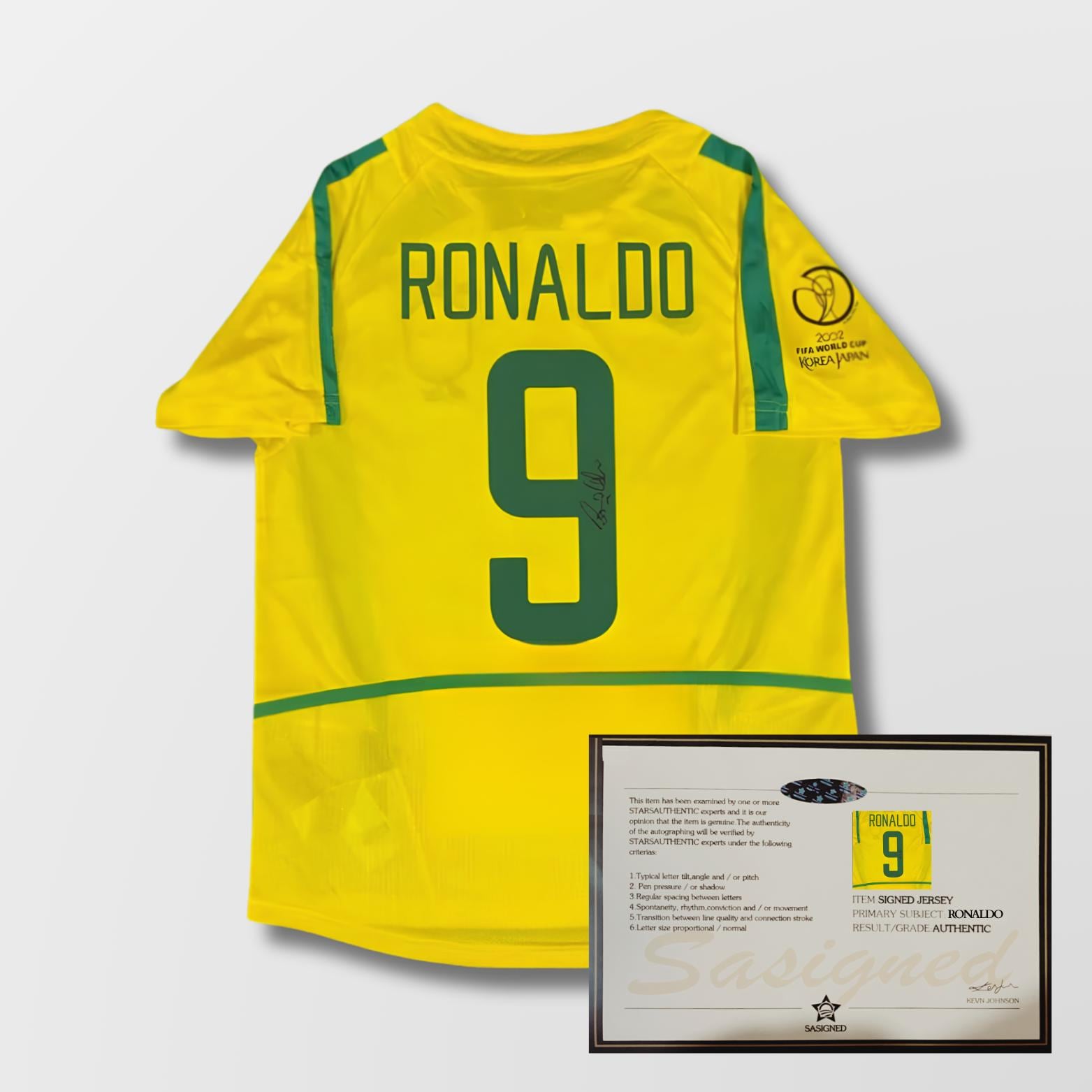Ronaldo Nazario Brazil 2002 World Cup Signed Shirt + Certificate