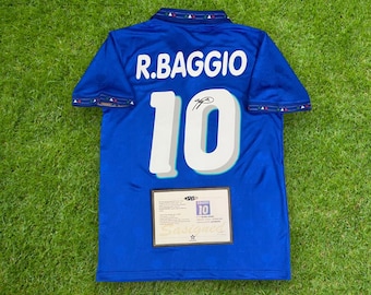 BAGGIOサイン入りユニフォーム Roberto Baggio SIGNED Italy Home WORLD Cup Jersey/shirt - COA