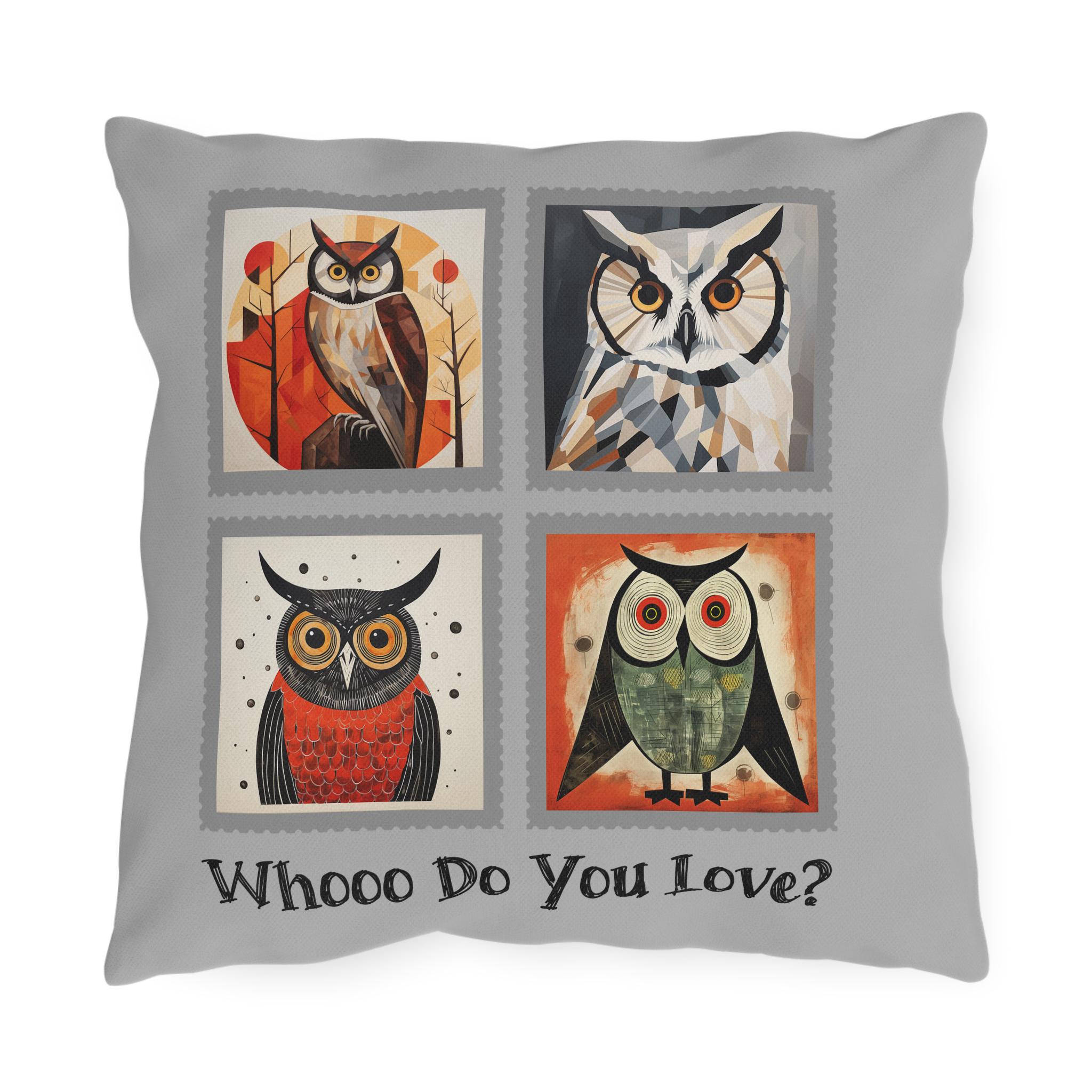 Charming Owl Outdoor 16"x16" Pillows - Cozy Decor for Patios, Garden Parties, Eco-Friendly
