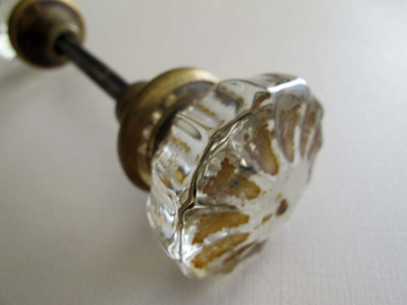 Vintage Glass Crystal Door Knob Vintage Etsy