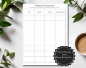 Pantry Inventory Printable, Food Inventory Tracker PDF, Kitchen Organization, Pantry List Template, Meal Planning Printable