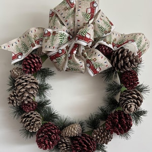18&quot; Holiday Pinecone Indoor/Outdoor Wreath