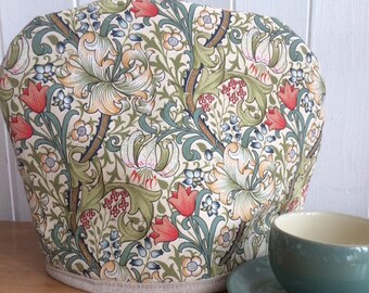 Tea Cosy William Morris Golden Lily (4 cup pot)- lined with plain cotton fabric