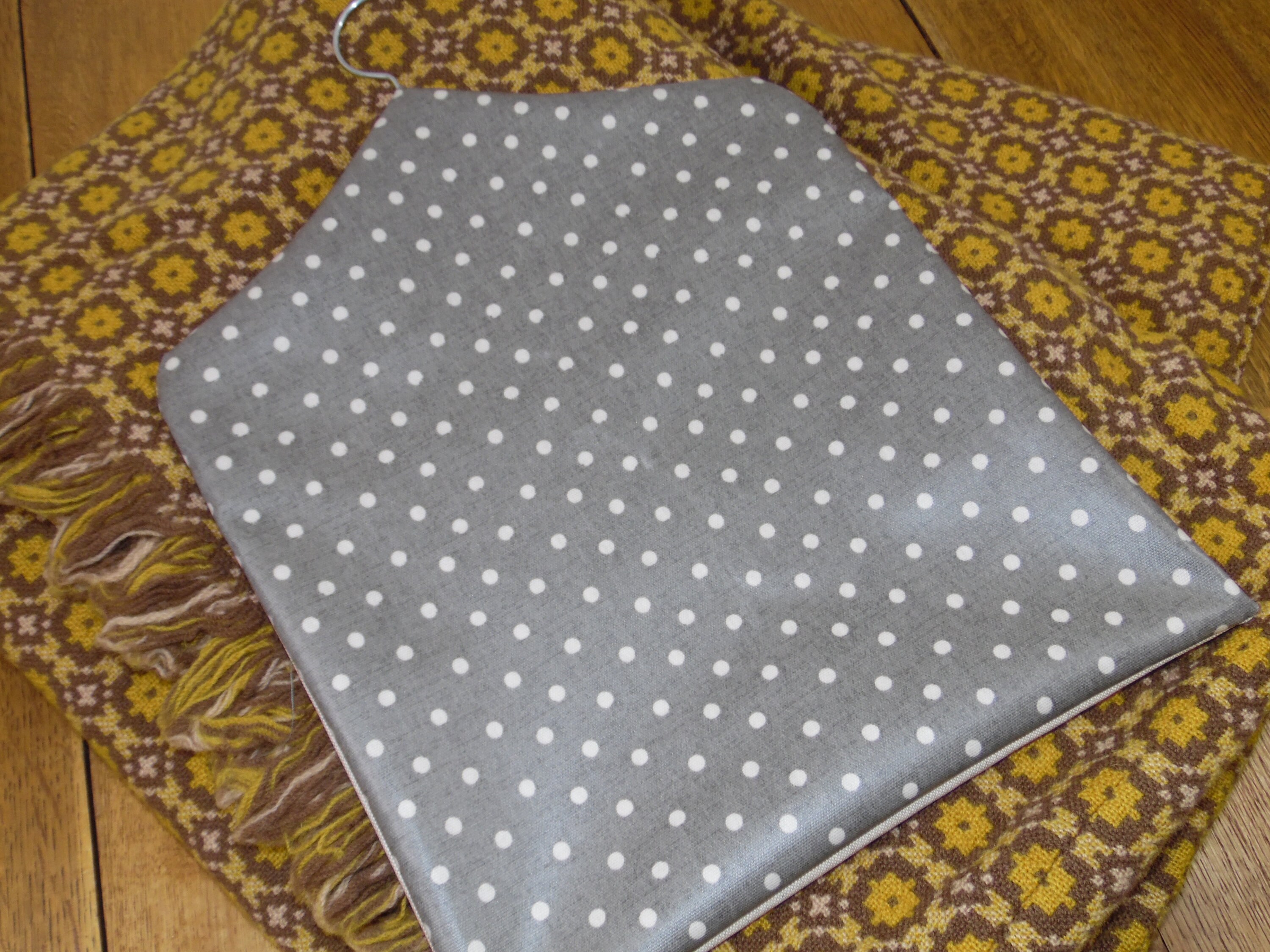 Welsh Blanket Print oilcloth type fabric peg bag red with grey Etsy