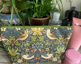 Toiletry Wash Bag William Morris Strawberry Thief Blue