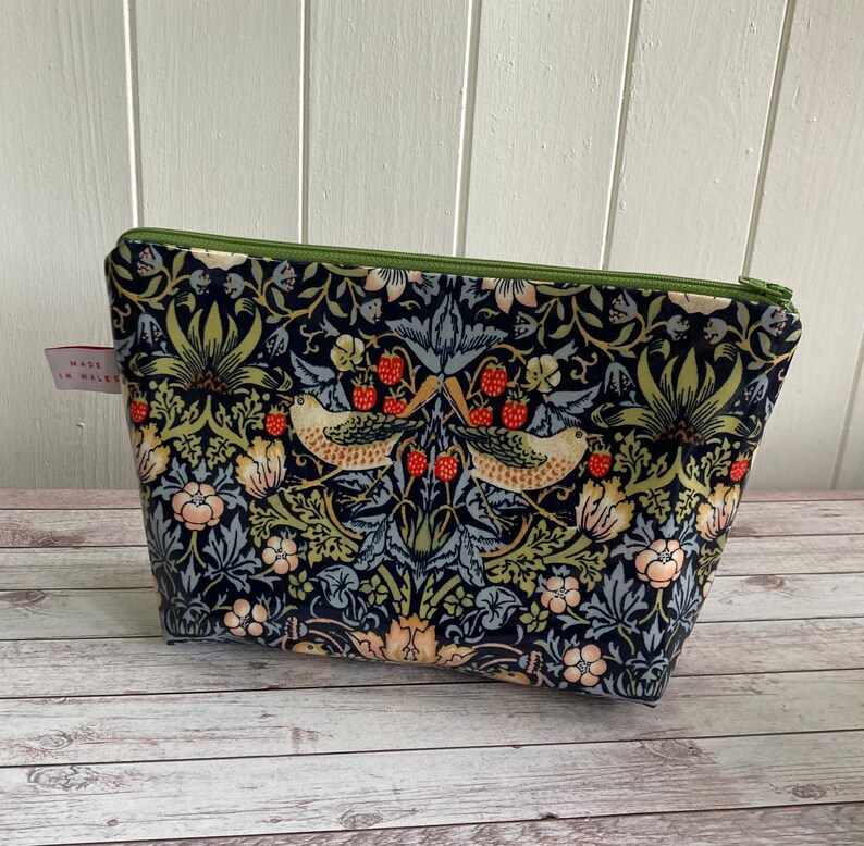 Toiletry Wash Bag William Morris Strawberry Thief Print Blue image 3