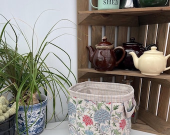 Storage Basket Fabric Oilcloth William Morris The Strawberry Thief Print Large Blue