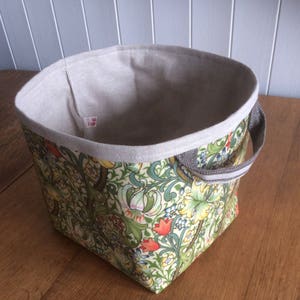 Storage Basket Fabric Oilcloth William Morris Golden Lily Print Large image 5