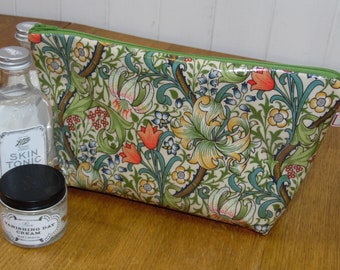 William Morris Golden Lily Print Toiletry Cosmetic Bag