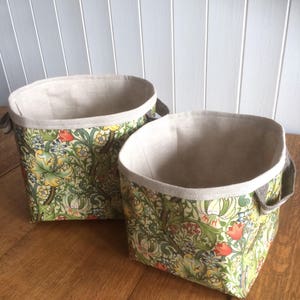 Storage Basket Fabric Oilcloth William Morris Golden Lily Print Large image 6