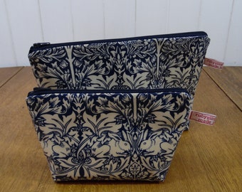 William Morris Brer Rabbit Print Toiletry Cosmetic Bag