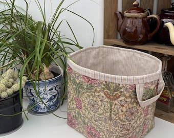 Storage Basket Fabric Oilcloth William Morris Honeysuckle Ex-large