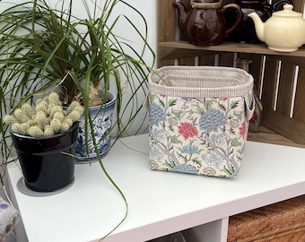 Storage Basket Fabric Oilcloth William Morris Cray Peony