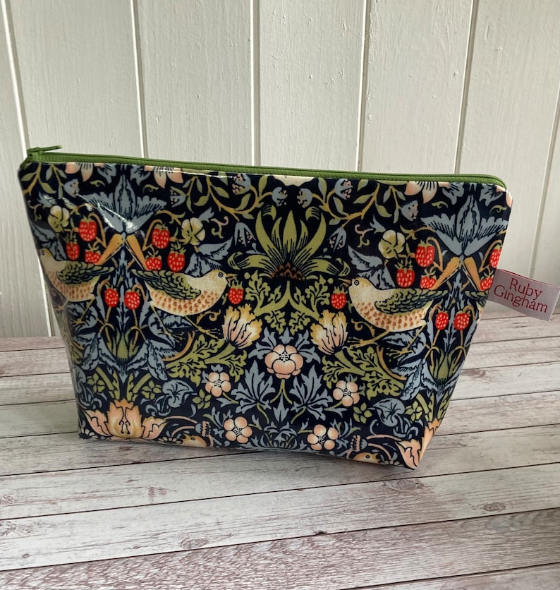 Toiletry Wash Bag William Morris Strawberry Thief Print Blue image 5