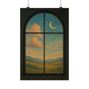 Poster con paesaggio sereno: arte murale boho per gli amanti della natura