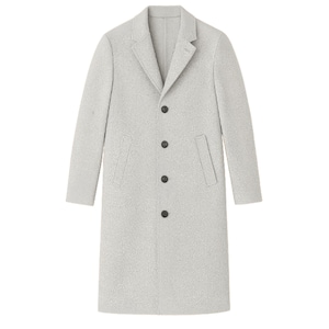 Men’s Light Grey Wool Overcoat | Classic Long Winter Coat | Formal Business Topcoat | Handmade Elegant Outerwear for Men