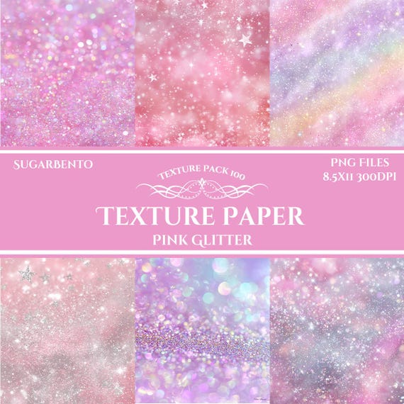 100 Pink Glitter Digital Paper Bundle | Sparkling Glitter Texture Backgrounds | Pink Pastel Digital Download for Crafts & Scrapbooking