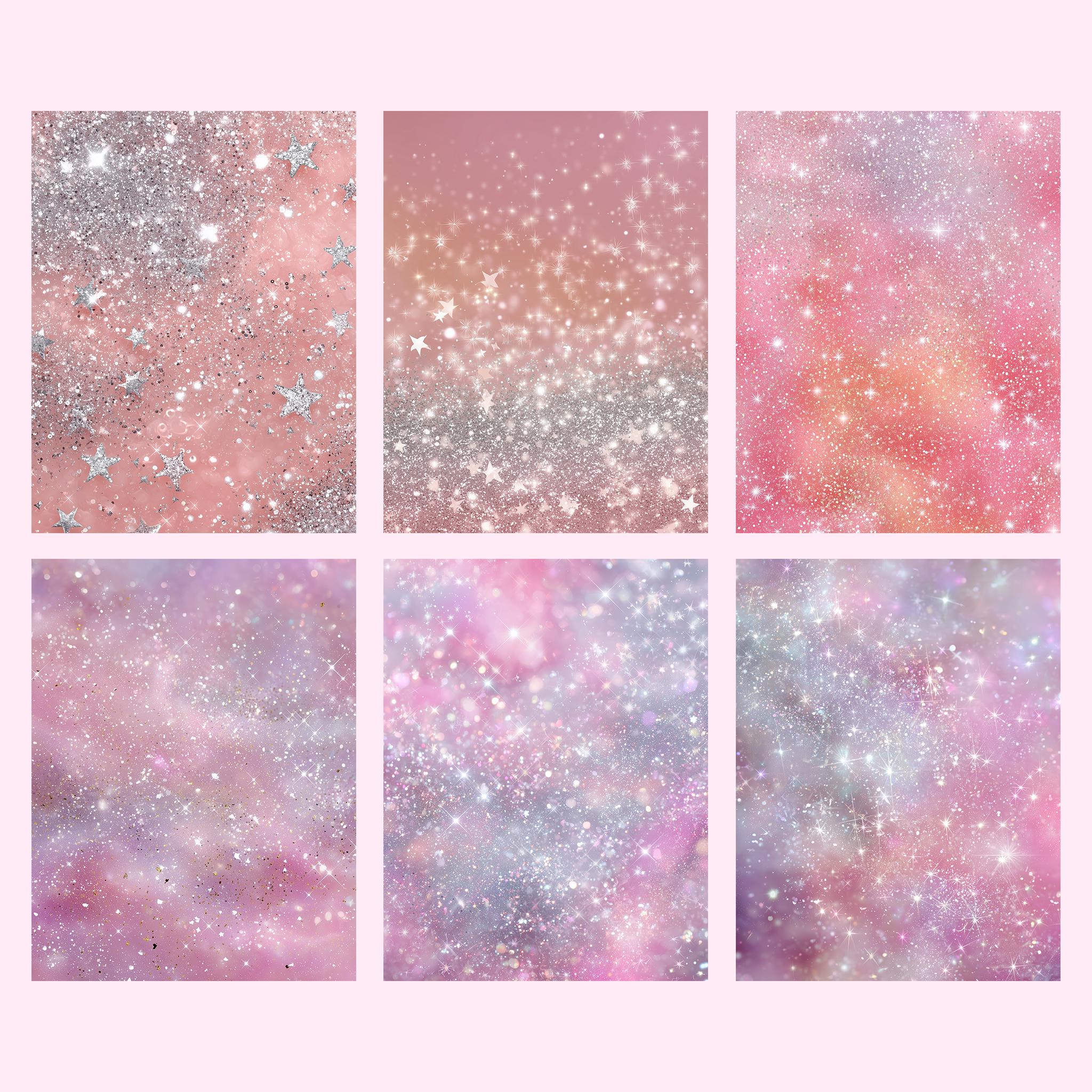 100 Pink Glitter Digital Paper Bundle | Sparkling Glitter Texture ...