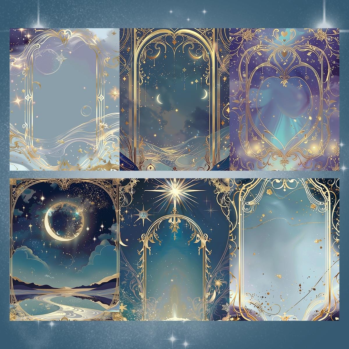 Celestial Dream Frames – 50+ Magical Starry Night Gold Frame