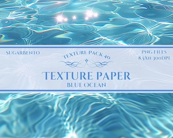 Carta digitale con texture blu oceano: sfondi color acqua scintillante (PNG scaricabile tramite collegamento PDF)