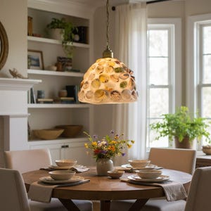 Muschel Pendelleuchte Künstlerische Kupfer Hängelampe Dekorative Deckenleuchte für Esszimmer Cafe