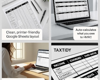 UK Self-Employed Tax Tracker | VAT & Self-Assessment Spreadsheet | Sole Trader Bookkeeping | TaxTidy Digital Download
