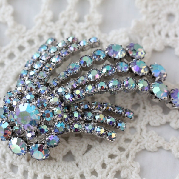 Vintage Rhinestone Comet Brooch Continental