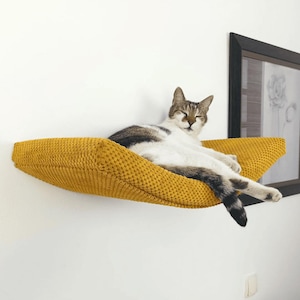 Cat Bed Wall Mounted Floating Perch Shelf With Soft Pillow, Removable and Washable Cushion, Cat Wall Furniture, Cat House, Y1