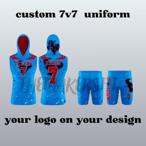 Custom 7v7 Football Uniform Set: Sublimated Team Jersey & Shorts