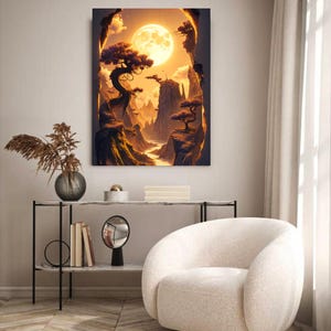 Abstract Landscape Matte Canvas Print: Neutral Tones, Modern Wall Art