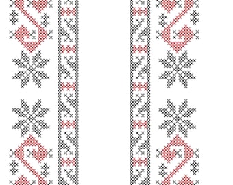 Broderie machine, point de croix, nœud français, broderie folklorique