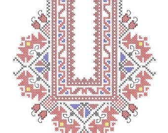 Broderie machine, point de croix, broderie folklorique