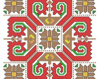 Point de croix, broderie machine, broderie bulgare, Shevitsa