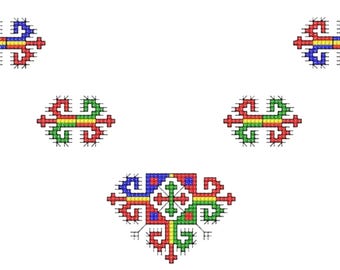 Broderie bulgare, broderie machine, point de croix, Shevitsa