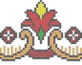 Motif de broderie bulgare, motif Shevitsa (jef, pes, xxx, vp3, dst, hus)