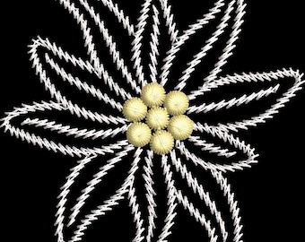 fleur de montagne, broderie machine
