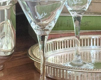 Vintage Flying Geese Cocktail Glasses Set of 6