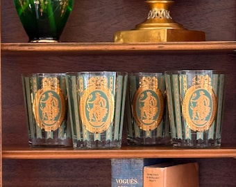 Vintage Cera Athena & Cherub Double Old Fashioned Glasses, Set of 4