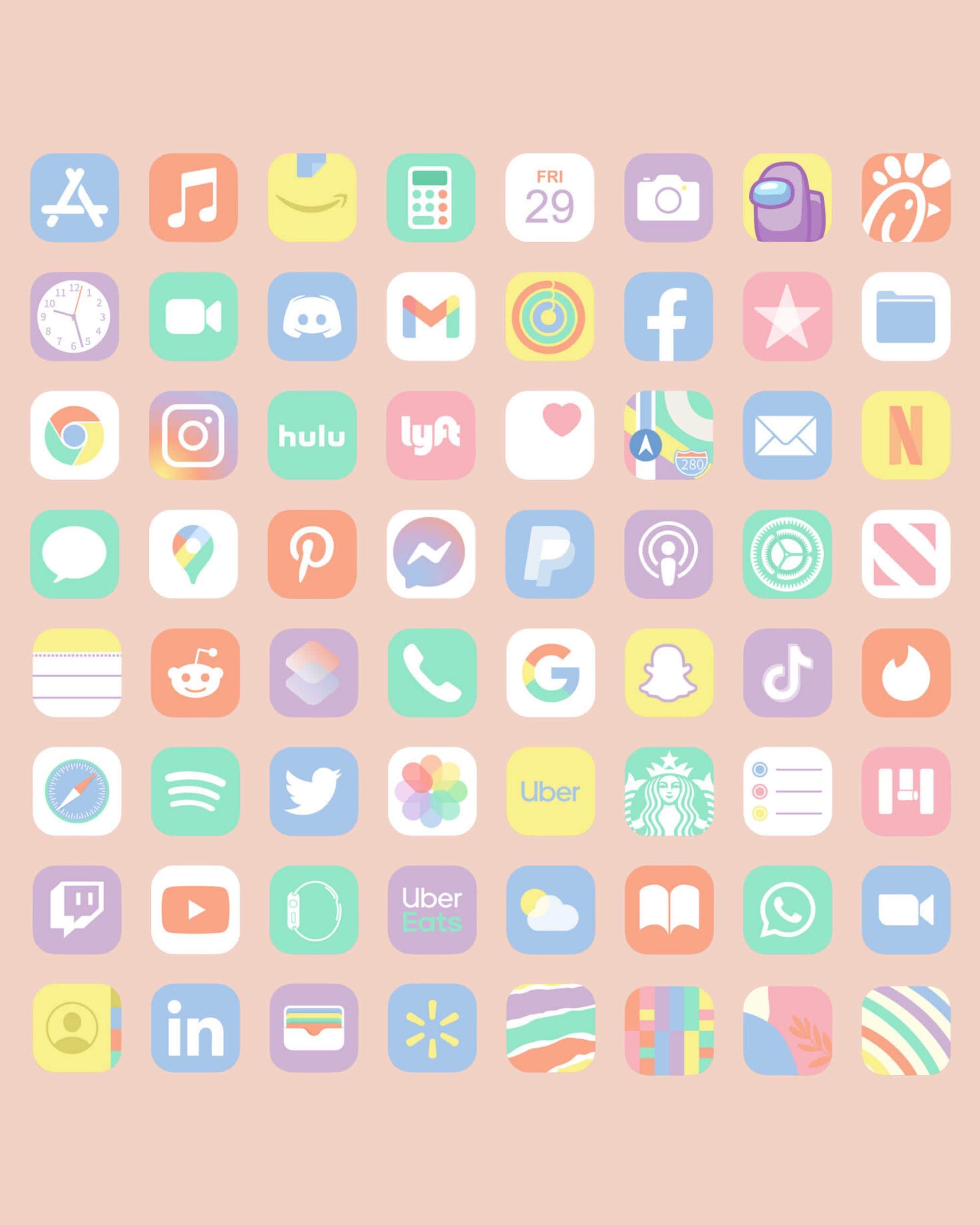 Pastel Aesthetic App Icons | Ios & Android Icon Pack | Soft Color ...