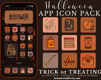 Fall & Spooky MAIN PACK - Hand Drawn IOS18 App Icons Bundle, IOS14 App Covers, Fall Autumn Theme, Fall Aesthetic, Icons for iPhone + Android