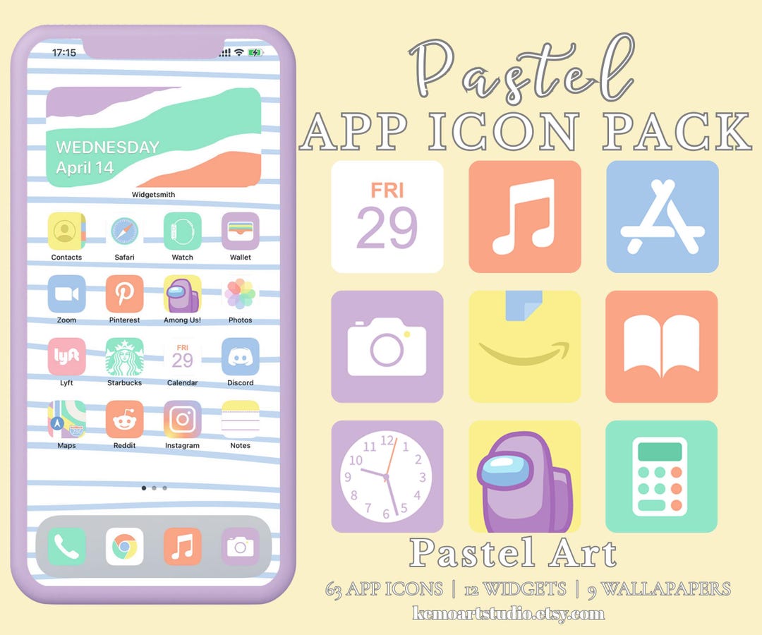 Pastel Aesthetic App Icons | Ios & Android Icon Pack | Soft Color ...