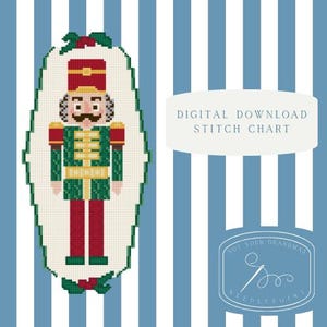 Digital Stitch Chart - Needlepoint Nutcracker - Christmas Holiday - Ornament - NDLPT