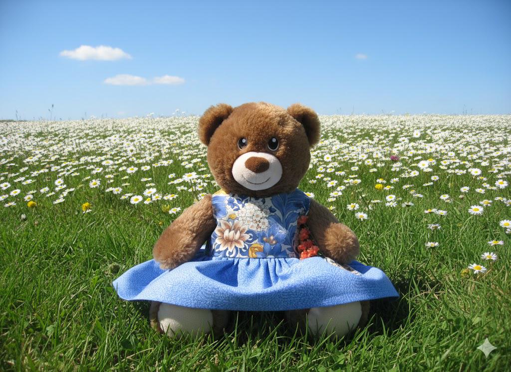 build a bear blue dress Handmade Comic Book print Dress for 15 inch Build-a-Bear
